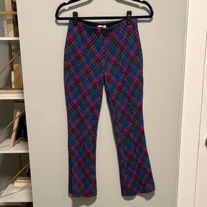 Anthropologie Maeve The Margot Multicolor Plaid Flare Pants